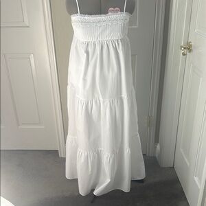 Zara White Tiered Maxi Dress-Size S